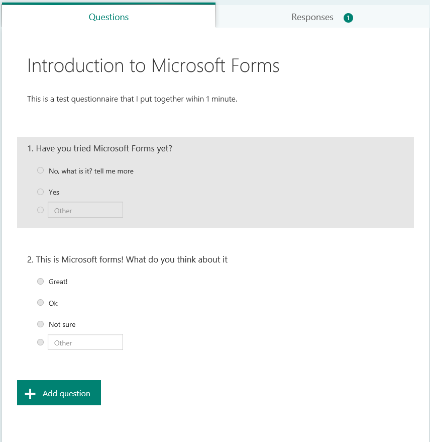 Office 365 - Microsoft Forms is now in preview
