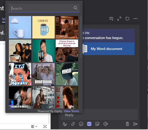 addgif Microsoft Teams - Conversations around a document