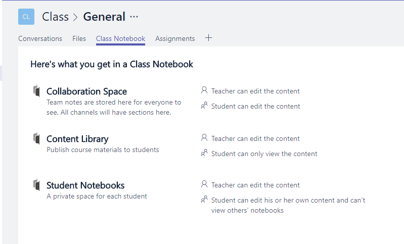 classnotebook Business vs educational tenant with Microsoft Teams