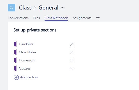 sections Business vs educational tenant with Microsoft Teams