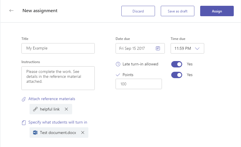 completed Microsoft Teams - Assignments with guests