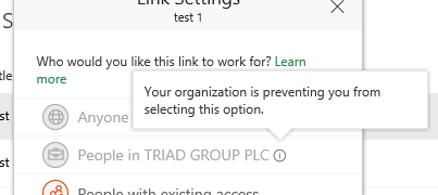 organisationrestiriction SharePoint Online - Sharing List items vs Documents