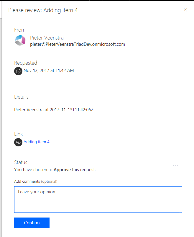 approvaloverviewslidein Microsoft Flow- Do you approve?