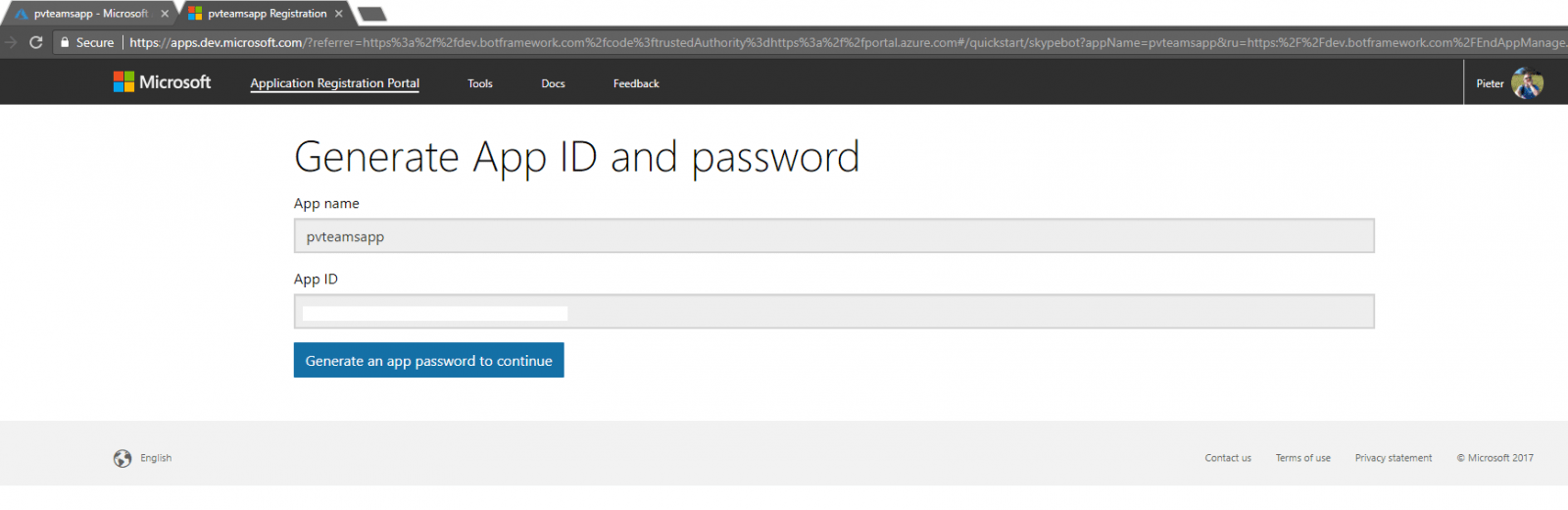 password Microsoft Teams - Create your own apps!