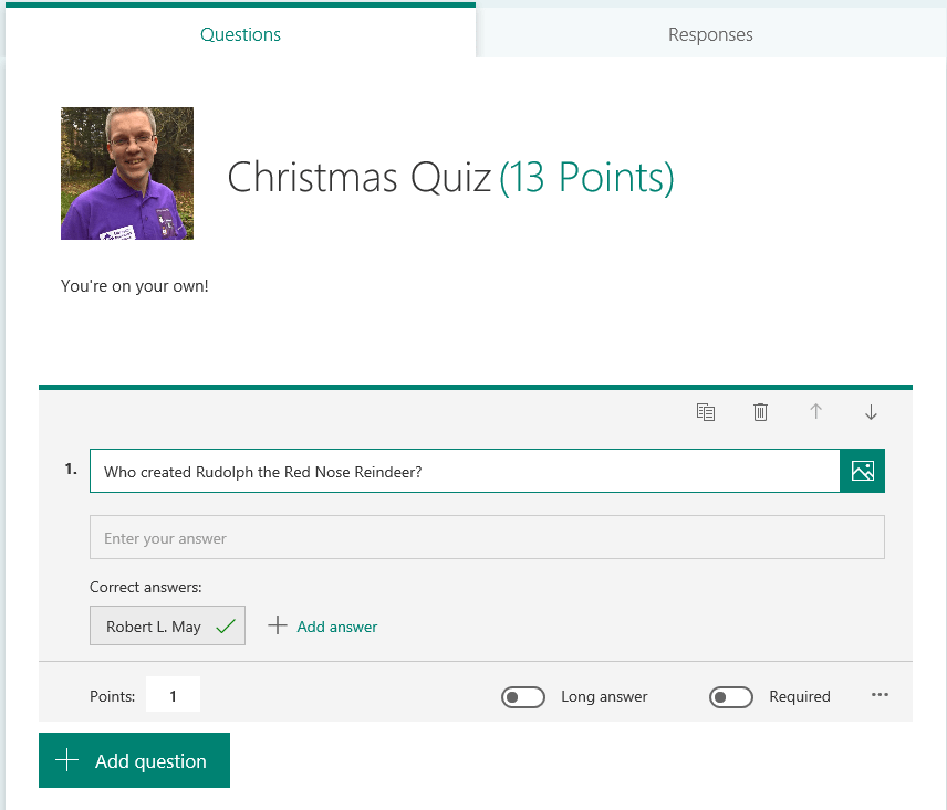question1 Microsoft Forms - Quizzes the full starters guide, create a quiz
