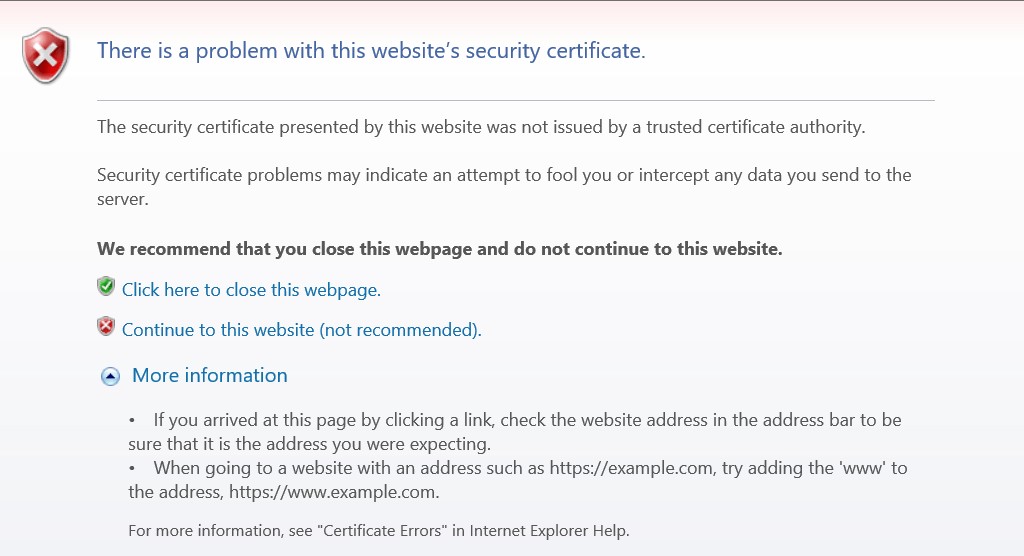 cert Office 365 - Working anywhere you like? Aaah, certificates blocked.