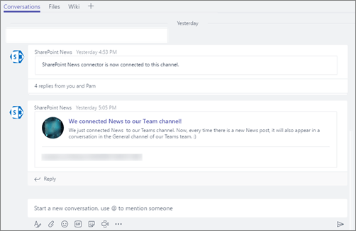 f3d4a88d 6d08 4768 a3d5 688678411a38 Microsoft Teams - SharePoint News connector