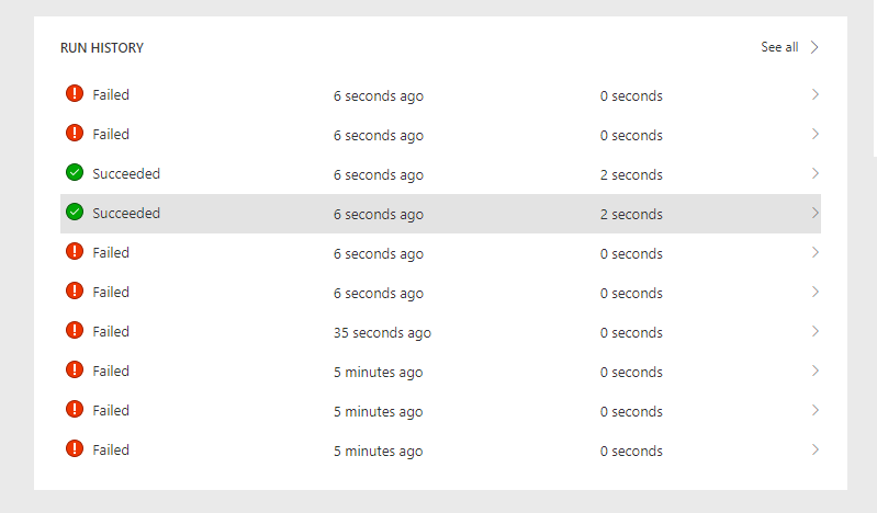 runhistory How reliable is Microsoft Flow?