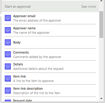 Dynamic content for approval actions Dynamic content for approval actions