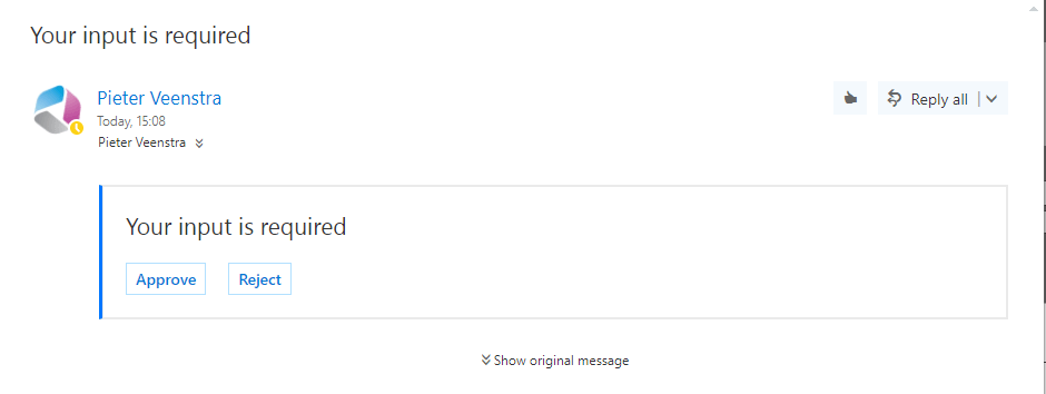 An email asking for input An email asking for input