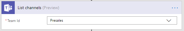 listchannel Microsoft Teams actions in Flow