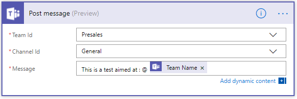 postmessage1 Microsoft Teams actions in Flow