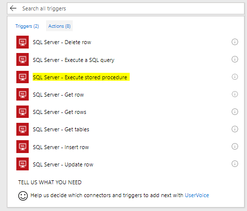 storedprocedure PowerApps and Microsoft Flow - Things you can't do (yet)!