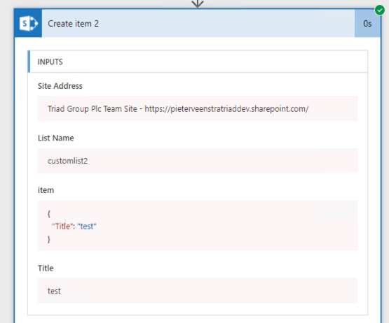 createitem1 Microsoft Flow - Create SharePoint list item and get a BadRequest