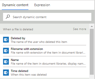 dynamiccontentdeleted When a file is deleted properties in dynamic content