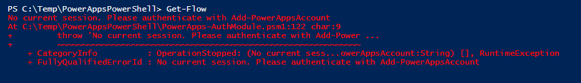nocurrentsession Microsoft Flow - use PowerShell to manage your flows