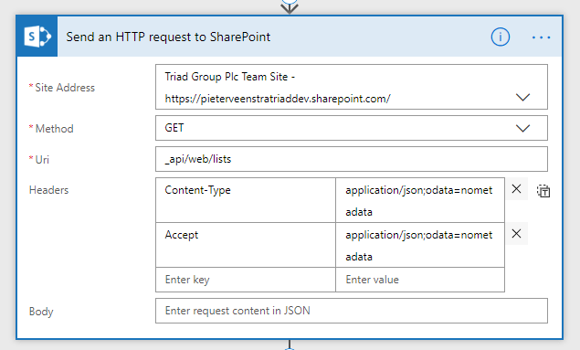 restapi Using the REST API in Power Automate to get all lists in a SharePoint site