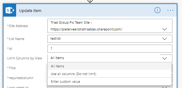 limitcolumnsview Microsoft Flow - Setting multi-people fields in SharePoint