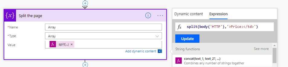split the page Check price changes with Microsoft Flow and Amazon