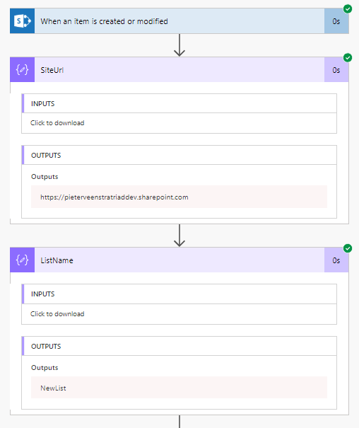 Get the Site Url and list name from the When an item is created or modified trigger Get the Site Url and list name from the When an item is created or modified trigger