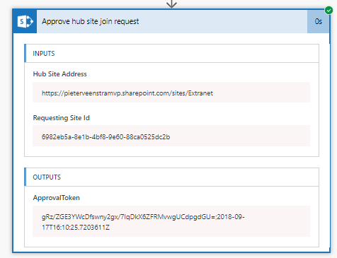 Hub Site join approved Hub Site join approved
