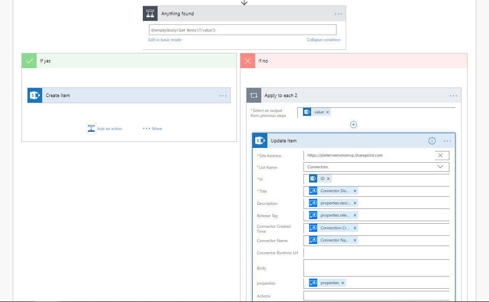 Create or update an item in a SharePoint list Create or update an item in a SharePoint list