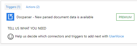 Trigger in DocParser connector Trigger in DocParser connector