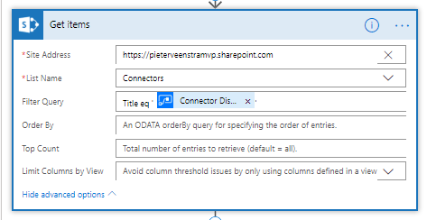 Get items finding existing connectors Get items finding existing connectors