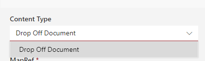 Drop Off document content type Drop Off document content type