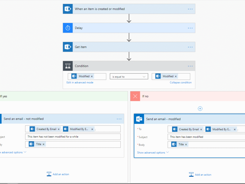 Sending out reminder emails flow in Microsoft Flow