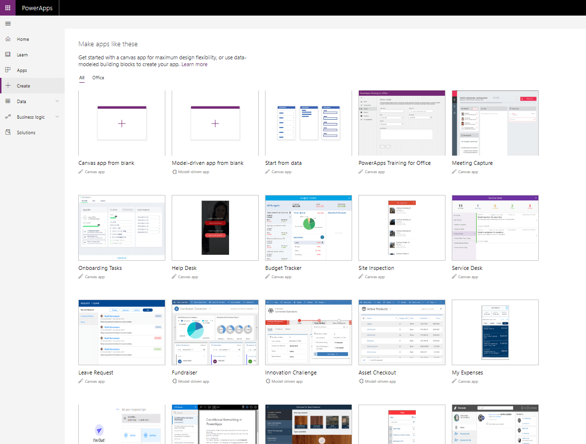 Power Apps Canvas templates Power Apps Canvas templates