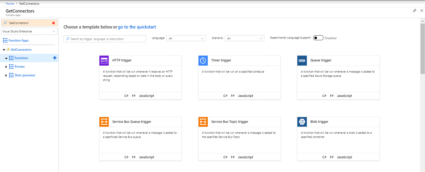 nopowershell No powershell options in Azure Fucntions