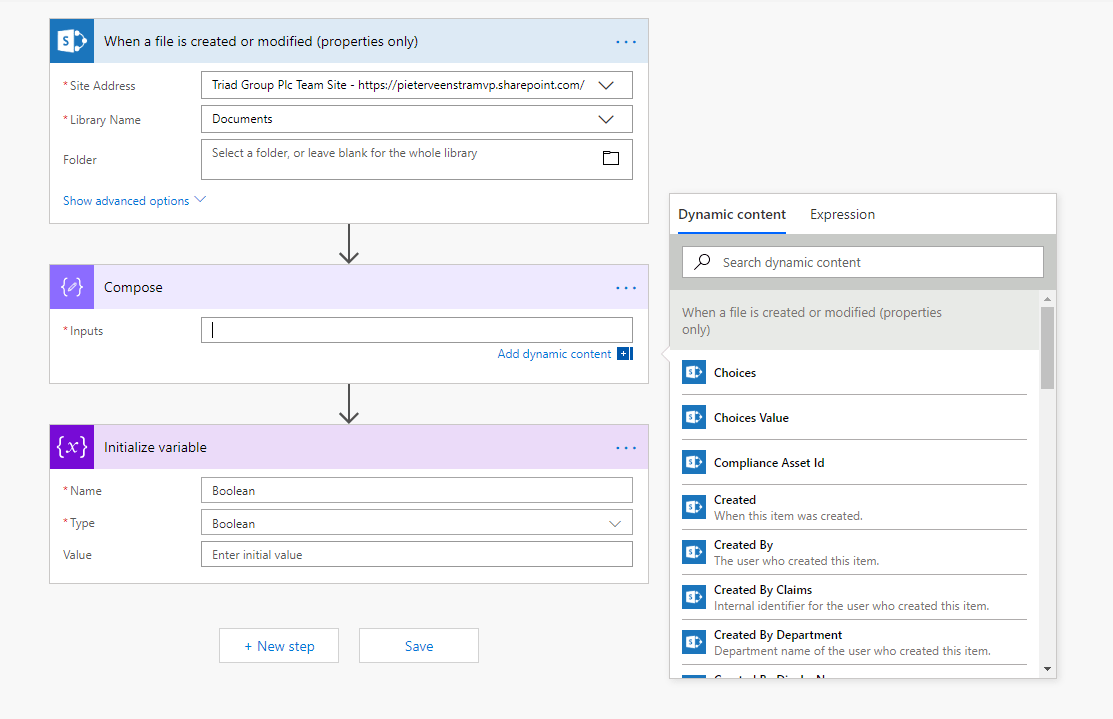 Showing Dynamic content in a Compose action
