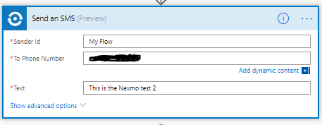 Sender Id set to text