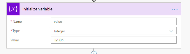 Initialize an integer variable to 12305