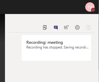 Recording: Meeting; Recording has stopped. Saving recording...
