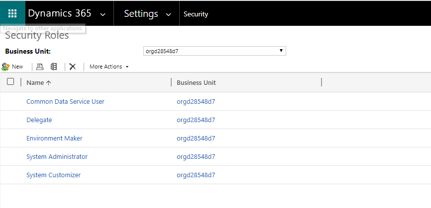 Security Roles