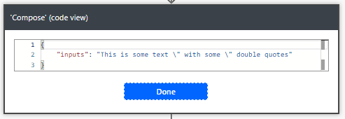 Showing the code of the compose action