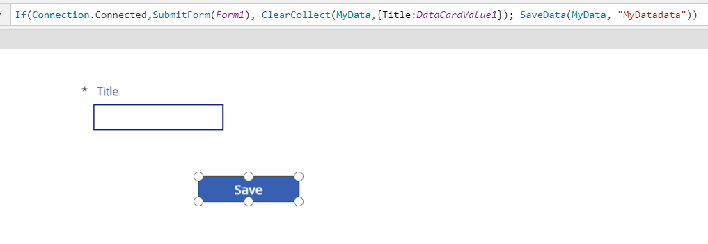 SaveData function in Power Apps