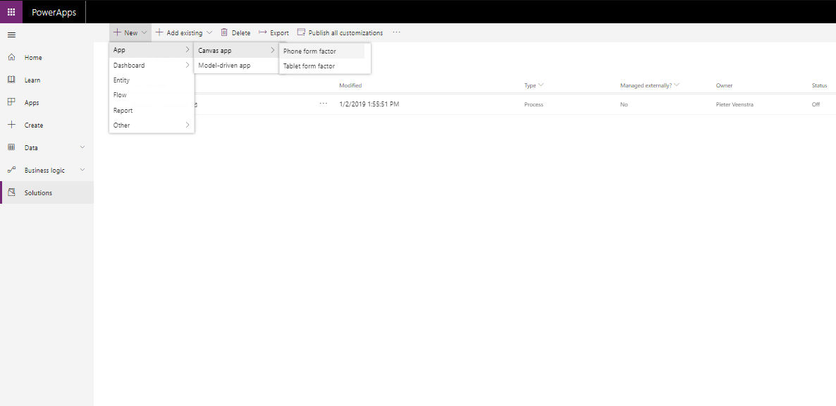 addapptosolution Add an app to a solution