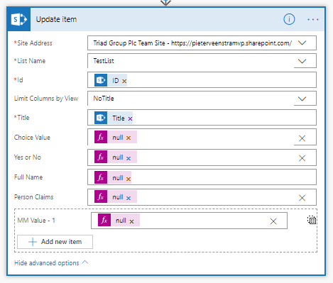 Setting all fields to null