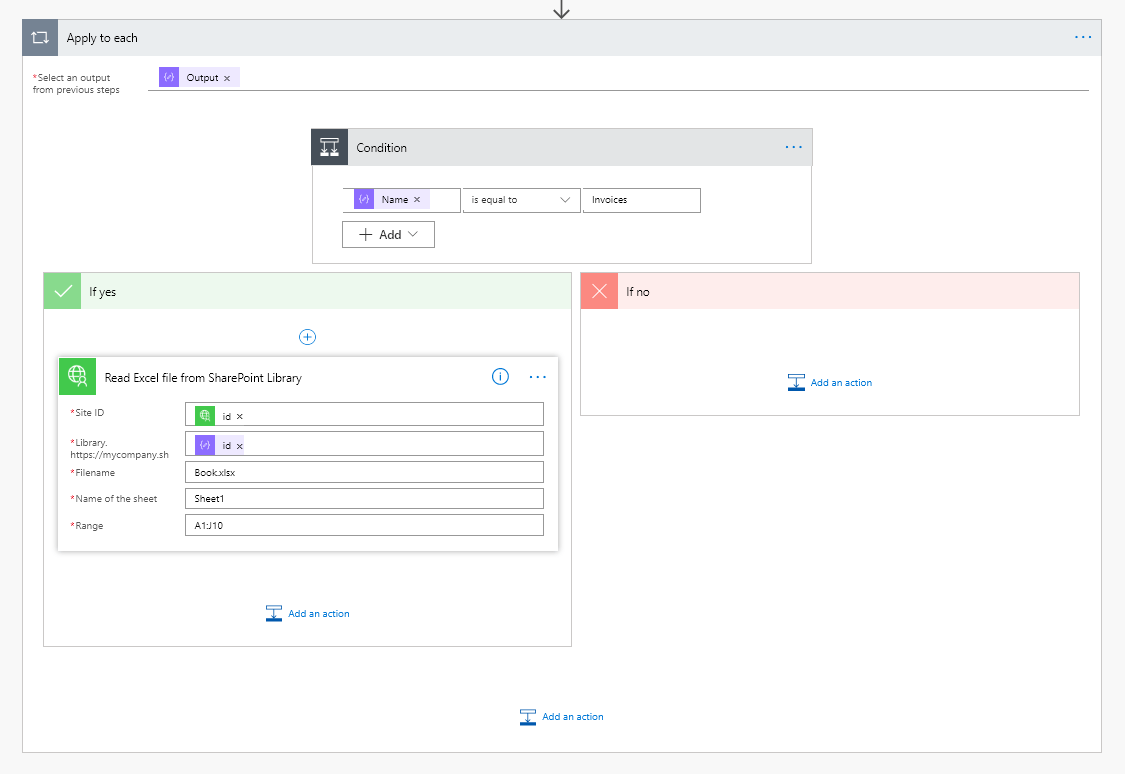Reading the excel file with a custom connector in Flow