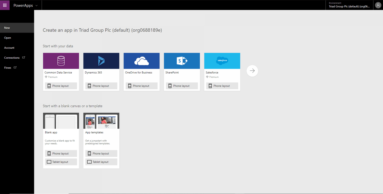 createappcanvas Create a Canvas App