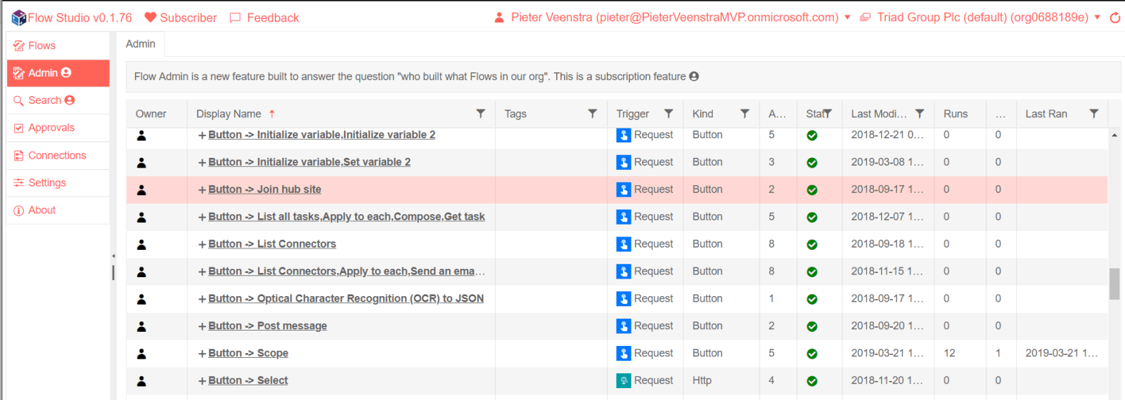 Flow Studio Admin option Flow Studio Admin option