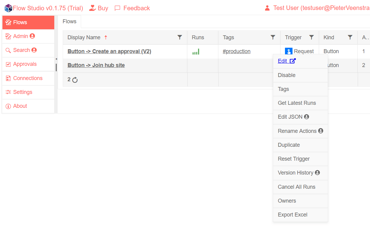 Manage your flows in Flow Studio Manage your flows in Flow Studio