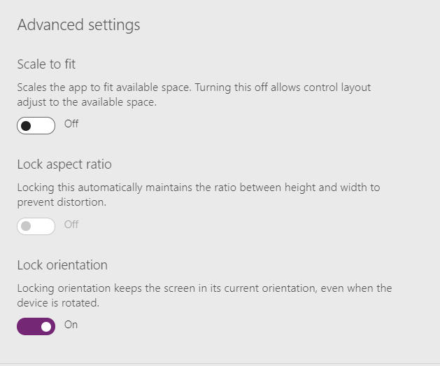 advanced settings Advanced settings for the app