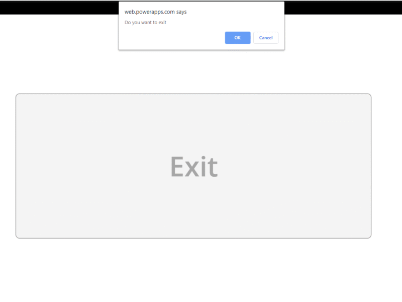 Exit PowerApps, Are you sure?