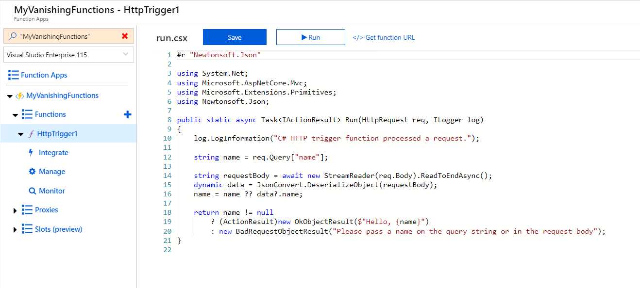 An Azure Function that is ready to run