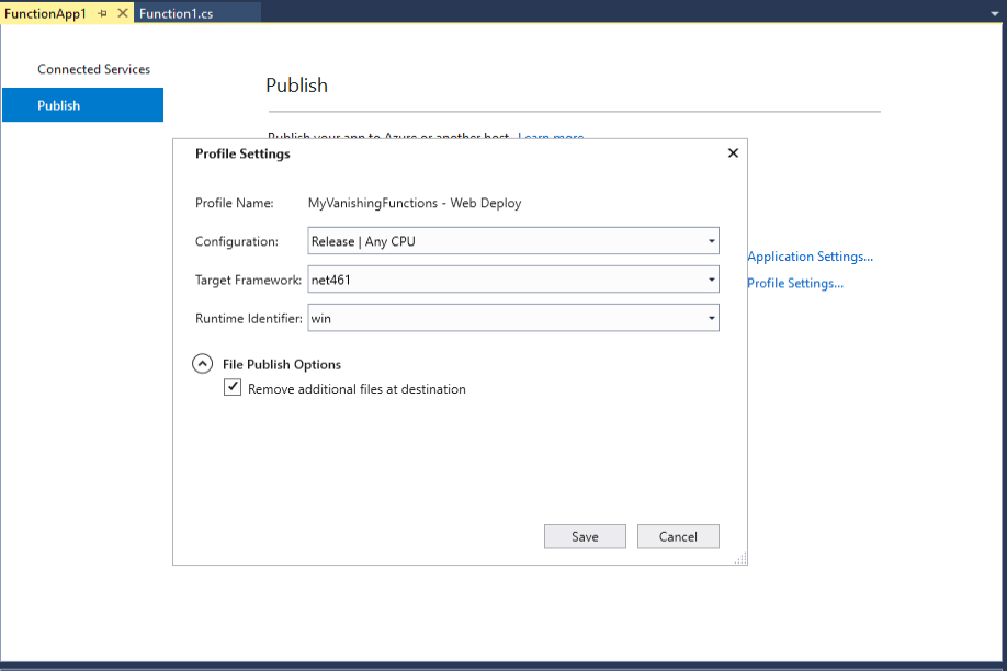 Remove Additional files at destination setting