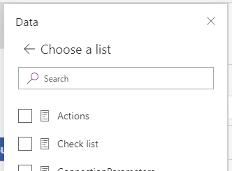 Select a list as a datasource